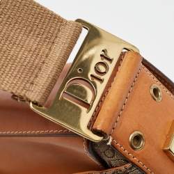 Pre Owned Dior Beige/Tan Diorissimo Canvas and Leather Street Chic Shoulder Bag