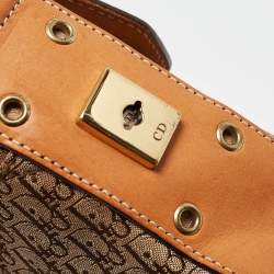 Pre Owned Dior Beige/Tan Diorissimo Canvas and Leather Street Chic Shoulder Bag