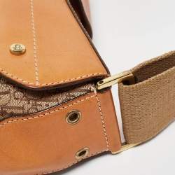 Pre Owned Dior Beige/Tan Diorissimo Canvas and Leather Street Chic Shoulder Bag