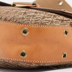Pre Owned Dior Beige/Tan Diorissimo Canvas and Leather Street Chic Shoulder Bag