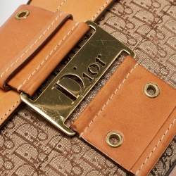 Pre Owned Dior Beige/Tan Diorissimo Canvas and Leather Street Chic Shoulder Bag