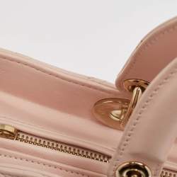Pre Owned Dior Pink Cannage Leather Large Lady Dior Tote