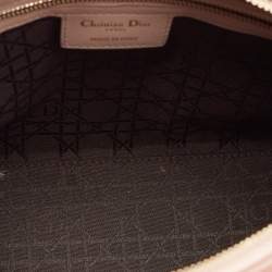 Pre Owned Dior Pink Cannage Leather Large Lady Dior Tote
