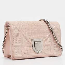 Dior Pink Micro Cannage Patent Leather Baby Diorama Chain Bag