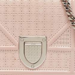 Dior Pink Micro Cannage Patent Leather Baby Diorama Chain Bag