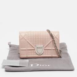 Dior Pink Micro Cannage Patent Leather Baby Diorama Chain Bag