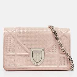 Dior Pink Micro Cannage Patent Leather Baby Diorama Chain Bag