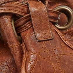 Dior Brown Cannage Leather Drawstring hobo