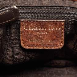 Dior Brown Cannage Leather Drawstring hobo