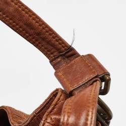 Dior Brown Cannage Leather Drawstring hobo