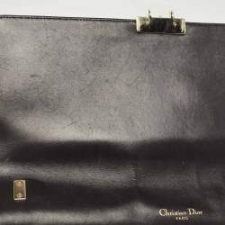 Pre Owned Dior Black Cannage Leather Large Miss Dior Flap Bag