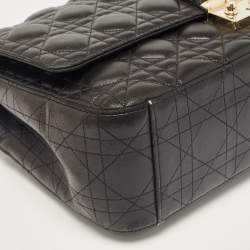 Pre Owned Dior Black Cannage Leather Large Miss Dior Flap Bag