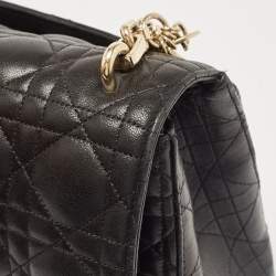 Pre Owned Dior Black Cannage Leather Large Miss Dior Flap Bag