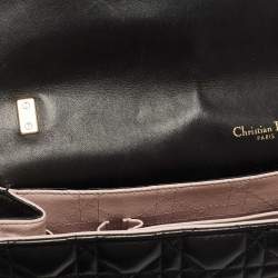 Pre Owned Dior Black Cannage Leather Large Miss Dior Flap Bag