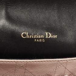 Pre Owned Dior Black Cannage Leather Large Miss Dior Flap Bag