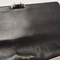 Pre Owned Dior Black Cannage Leather Large Miss Dior Flap Bag