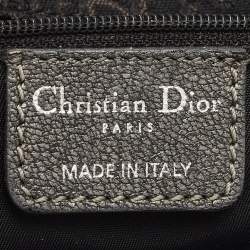 Pre Owned Dior Black Oblique Canvas and Leather Buckle Tote