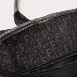 Pre Owned Dior Black Oblique Canvas and Leather Buckle Tote