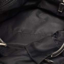 Pre Owned Dior Black Oblique Canvas and Leather Buckle Tote