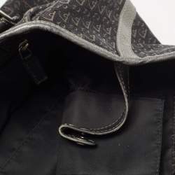 Pre Owned Dior Black Oblique Canvas and Leather Buckle Tote