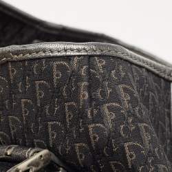 Pre Owned Dior Black Oblique Canvas and Leather Buckle Tote