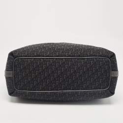 Pre Owned Dior Black Oblique Canvas and Leather Buckle Tote