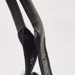 Pre Owned Dior Black Oblique Canvas and Leather Buckle Tote