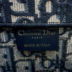 Dior Navy Blue Oblique Canvas  Book Tote Bag