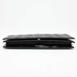 Pre Owned Dior Black Quilted Cannage Patent Leather Lady Dior Chain Clutch