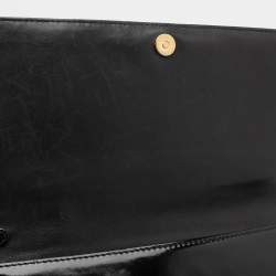 Pre Owned Dior Black Quilted Cannage Patent Leather Lady Dior Chain Clutch