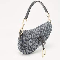 Dior Blue Oblique Canvas Saddle Bag