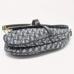 Dior Blue Oblique Canvas Saddle Bag