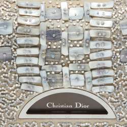 Pre Owned Dior Beige/Purple Calfhair and Bead Embellished Limited Edition 498/880 Malice Shoulder Bag