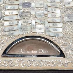 Pre Owned Dior Beige/Purple Calfhair and Bead Embellished Limited Edition 498/880 Malice Shoulder Bag