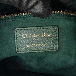 Dior Green Calfskin Leather Large Lady D-Sire Shoulder Bag