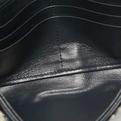 Dior Navy Blue Oblique Canvas and Leather Saddle Wallet on Chain