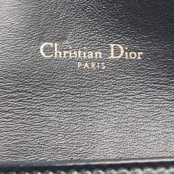 Dior Navy Blue Oblique Canvas and Leather Saddle Wallet on Chain
