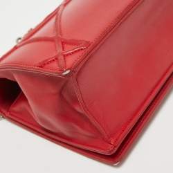 مملوكة مسبقًا Dior Red Leather Medium Diorama Flap Shoulder Bag