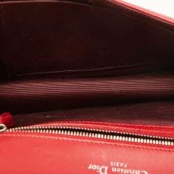 مملوكة مسبقًا Dior Red Leather Medium Diorama Flap Shoulder Bag