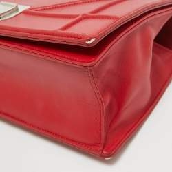 مملوكة مسبقًا Dior Red Leather Medium Diorama Flap Shoulder Bag