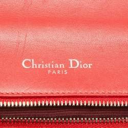 مملوكة مسبقًا Dior Red Leather Medium Diorama Flap Shoulder Bag
