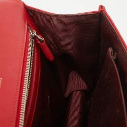 مملوكة مسبقًا Dior Red Leather Medium Diorama Flap Shoulder Bag