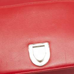 مملوكة مسبقًا Dior Red Leather Medium Diorama Flap Shoulder Bag