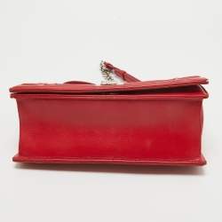 مملوكة مسبقًا Dior Red Leather Medium Diorama Flap Shoulder Bag