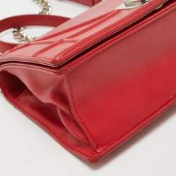 مملوكة مسبقًا Dior Red Leather Medium Diorama Flap Shoulder Bag