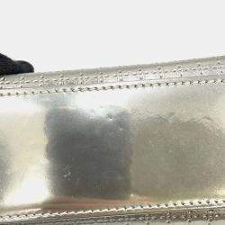 Dior Silver Leather Microcannage Mini Lady Dior Top Handle Bags