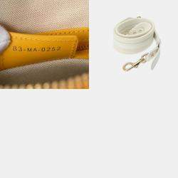 Dior Yellow/White Leather Small Vibe Zip Bowling Bag