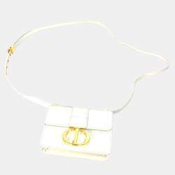 Dior White Leather 30 Montaigne Shoulder Bags
