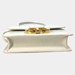 Dior White Leather 30 Montaigne Shoulder Bags