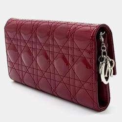 Pre Owned Christian Dior Patent Cannage Clutch